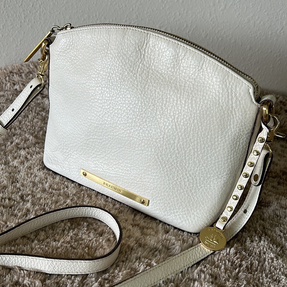Brahmin Mini Duxbury in White Pebble Leather